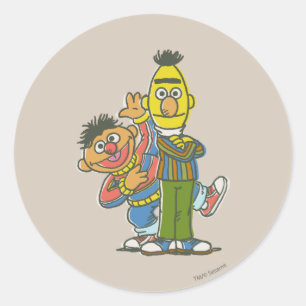Bert und Ernie Classic Style Runder Aufkleber