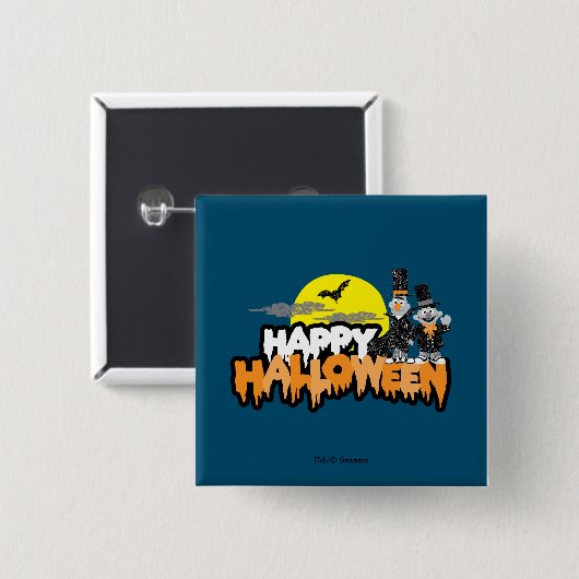 Bert und Ernie | Frohe Halloween Button (Vorne & Hinten)