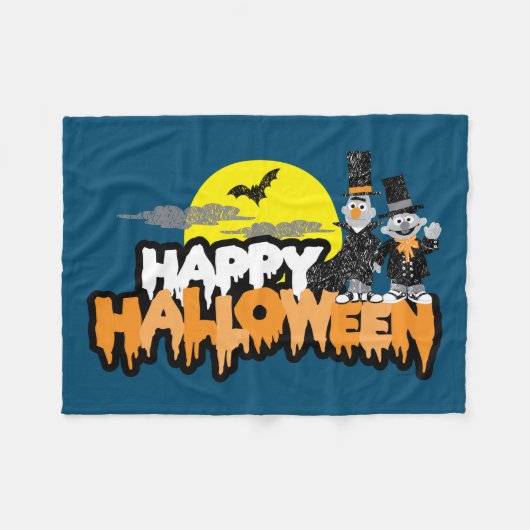 Bert und Ernie | Frohe Halloween Fleecedecke (Vorderseite (Horizontal))