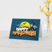 Bert und Ernie | Frohe Halloween Karte (Gelbe Blume)