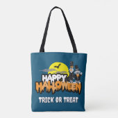 Bert und Ernie | Frohe Halloween Tasche (Rückseite)