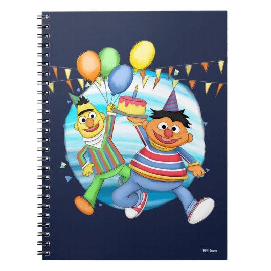 Bert und Ernie Geburtstagsballons Notizblock (Vorderseite)