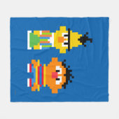Bert und Ernie Pixel Art Fleecedecke (Vorderseite (Horizontal))