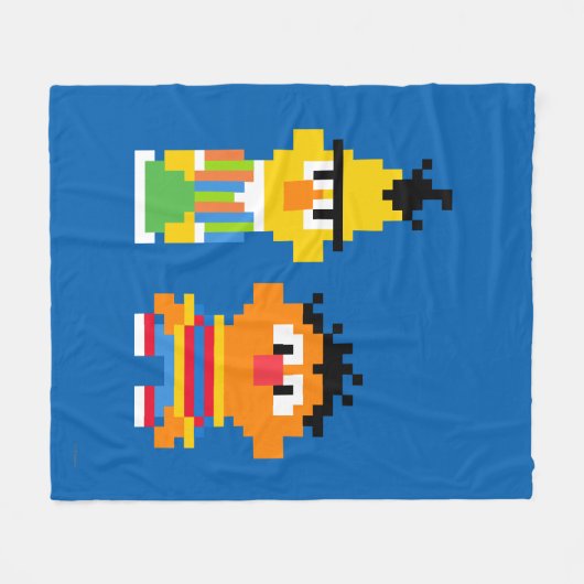 Bert und Ernie Pixel Art Fleecedecke (Vorderseite (Horizontal))