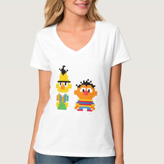 Bert und Ernie Pixel Art T-Shirt (Vorderseite)