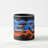 Bert Vorname Name Graffiti blue orange Tasse (Zentrum)