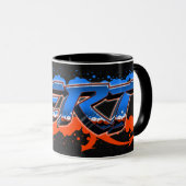 Bert Vorname Name Graffiti blue orange Tasse (VorderseiteRechts)