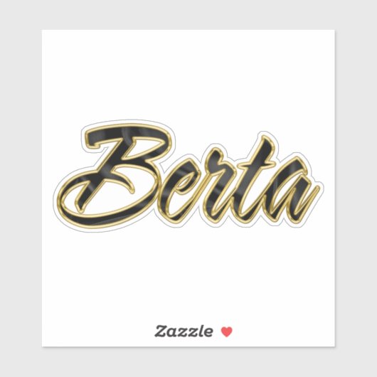 Berta black gold Lettering Aufkleber Sticker (Blatt)