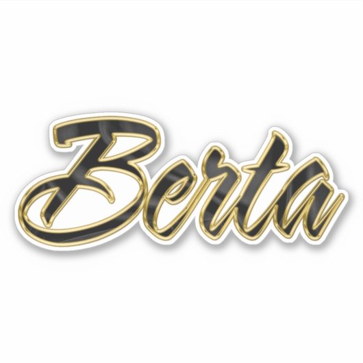 Berta black gold Lettering Aufkleber Sticker (Vorderseite)