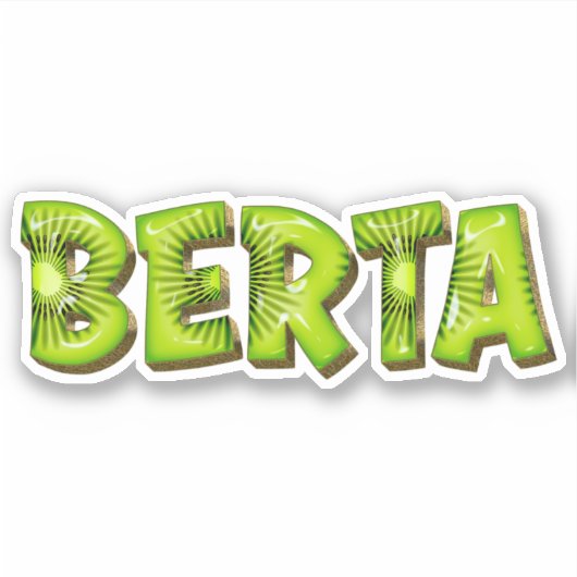 Berta Name Kiwi Design Aufkleber Sticker (Vorderseite)