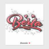 Berta red Heart Graffiti Aufkleber Sticker (Blatt)