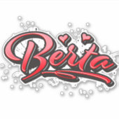 Berta red Heart Graffiti Aufkleber Sticker (Vorderseite)