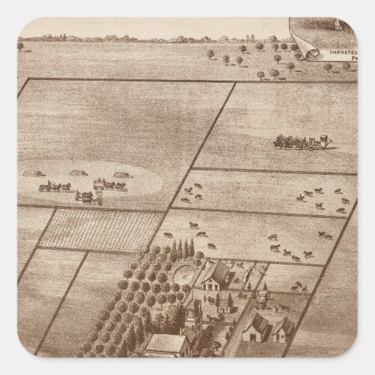 Bertch-Ranch Quadratischer Aufkleber (Vorderseite)