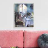 Bertha Wegmann - Nähen von Frauen im Inneren Leinwanddruck (Insitu (Wohnzimmer))