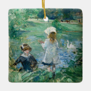 Berthe Morisot - Am Seeufer / Au bord du lac Keramikornament