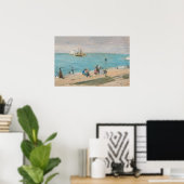 Berthe Morisot - Am Strand, Les Petites-Dalles Poster (Heimbüro)