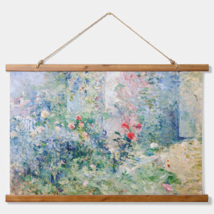 Berthe Morisot - Der Garten in Bougival Wandteppich Mit Holzrahmen