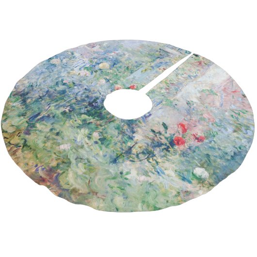 Berthe Morisot - Der Garten von Bougival Polyester Weihnachtsbaumdecke (Schrägansicht)