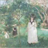Berthe Morisot - Die Schmetterlingsjagd Aufkleber (Vorderseite)