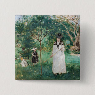 Berthe Morisot - Die Schmetterlingsjagd Button