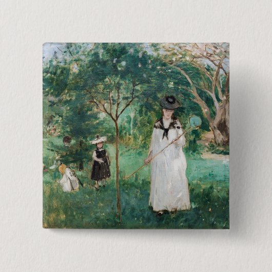 Berthe Morisot - Die Schmetterlingsjagd Button (Vorderseite)