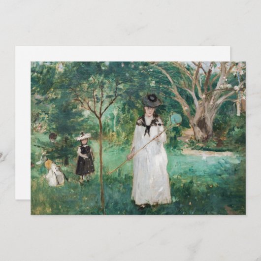 Berthe Morisot - Die Schmetterlingsjagd Dankeskarte (Vorne/Hinten)