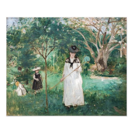 Berthe Morisot - Die Schmetterlingsjagd Fotodruck (Vorne)