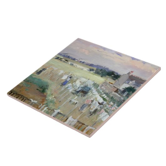Berthe Morisot - die Wäscherei heraus hängend, um Fliese (Seite)