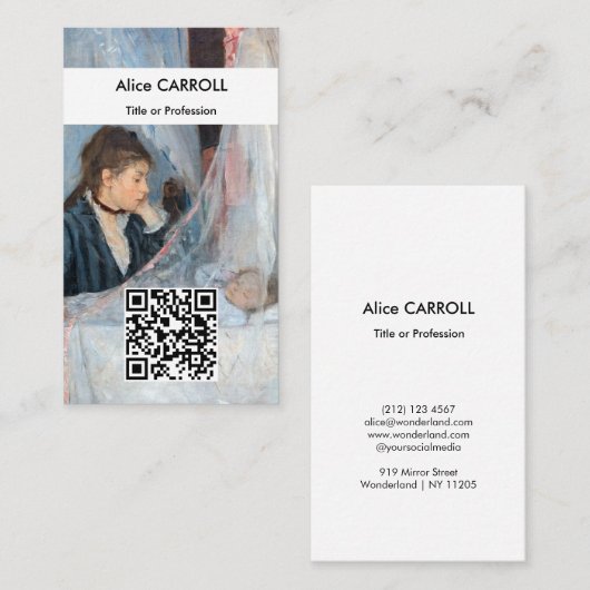 Berthe Morisot - Die Wiege - QR Code Visitenkarte (Vorne/Hinten)