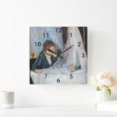 Berthe Morisot - Die Wiege Quadratische Wanduhr (Zuhause)