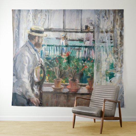 Berthe Morisot - Eugene Manet auf der Isle of Wigh Wandteppich (Beispiel (Horizontal))