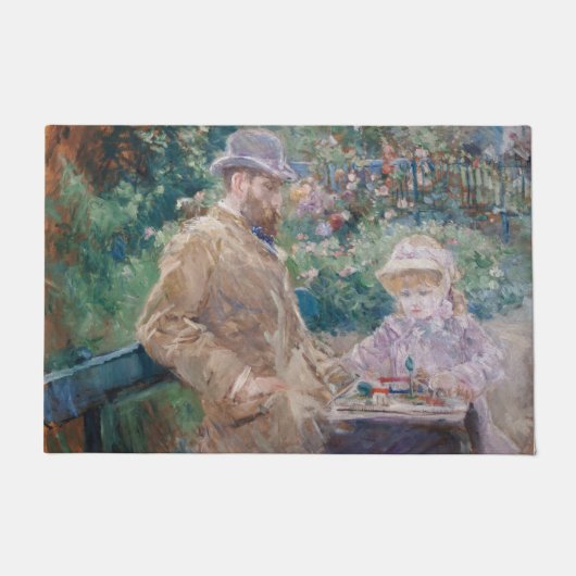 Berthe Morisot - Eugene Manet mit seiner Tochter Fußmatte (Vorderseite)