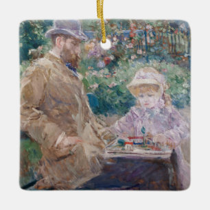 Berthe Morisot - Eugene Manet mit seiner Tochter Keramikornament