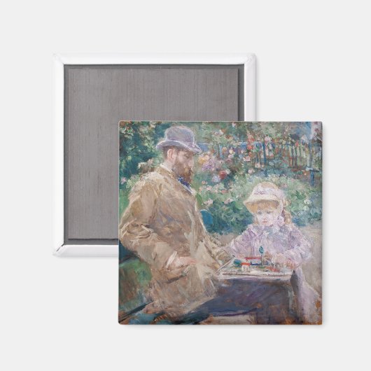 Berthe Morisot - Eugene Manet mit seiner Tochter Magnet (Vorderseite/Rückseite)