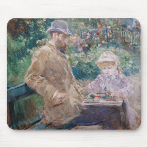 Berthe Morisot - Eugene Manet mit seiner Tochter Mousepad