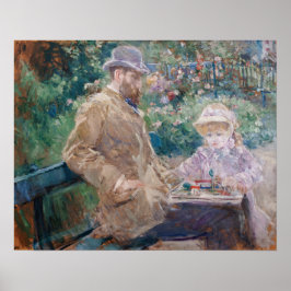Berthe Morisot - Eugene Manet mit seiner Tochter Poster