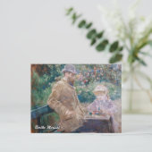Berthe Morisot - Eugene Manet mit seiner Tochter Postkarte (Stehend Vorderseite)