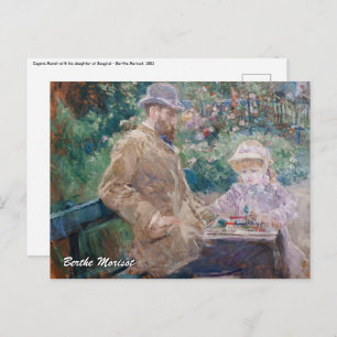 Berthe Morisot - Eugene Manet mit seiner Tochter Postkarte