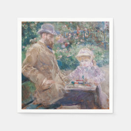 Berthe Morisot - Eugene Manet mit seiner Tochter Serviette