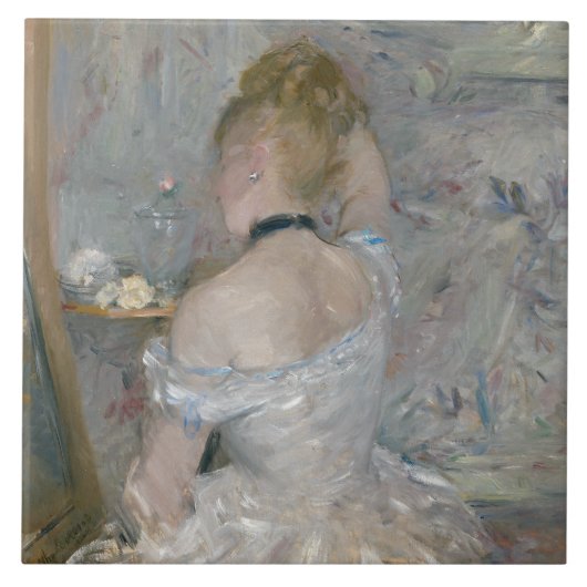 Berthe Morisot - Frau in ihrer Toilette Fliese (Vorderseite)