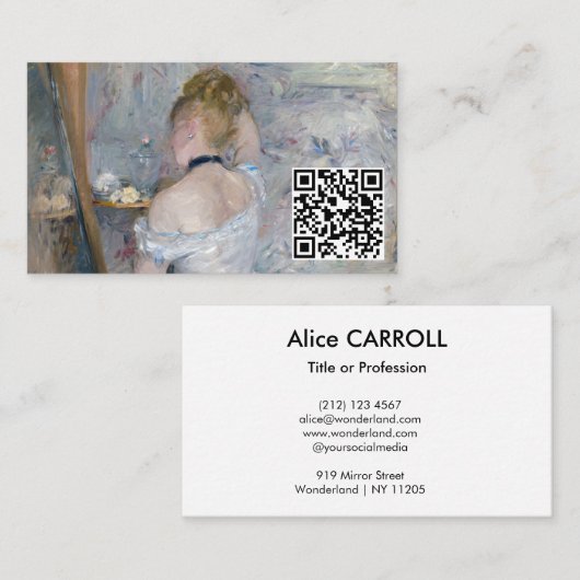 Berthe Morisot - Frau in Ihrer Toilette - QR-Code Visitenkarte (Vorne/Hinten)