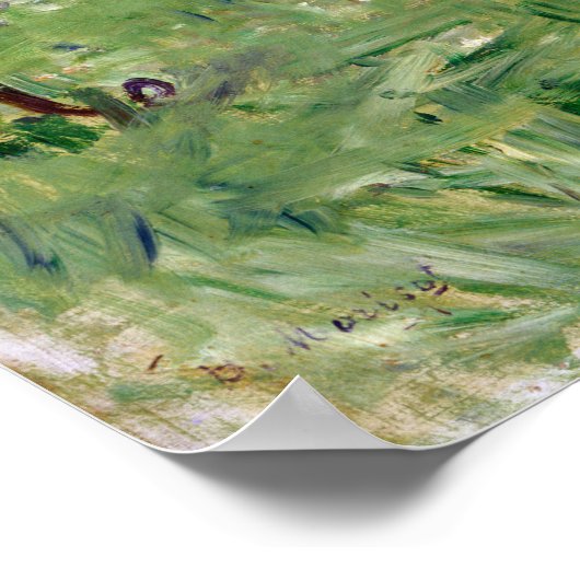 Berthe Morisot Girl in einem Boot mit Gänsen Poster (Ecke)