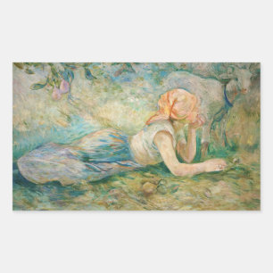 Berthe Morisot - Hirtenfrau ruhend Rechteckiger Aufkleber