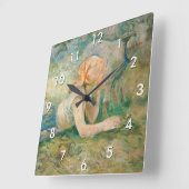 Berthe Morisot - Hirtenruhe Quadratische Wanduhr (Winkel)