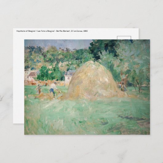 Berthe Morisot - Hystacks at Bougival Postkarte (Vorne/Hinten)
