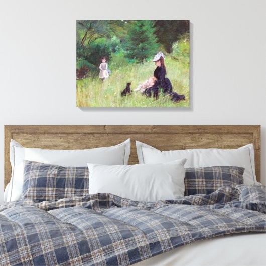 Berthe Morisot - Im Park Leinwanddruck (Insitu (Schlafzimmer))
