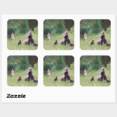 Berthe Morisot - Im Park Quadratischer Aufkleber (Blatt)