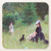 Berthe Morisot - Im Park Rechteckiger Pappuntersetzer (Vorderseite)