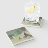 Berthe Morisot - Im Park Steinuntersetzer (Seitenansicht)