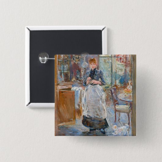 Berthe Morisot - Im Speisesaal Button (Vorne & Hinten)